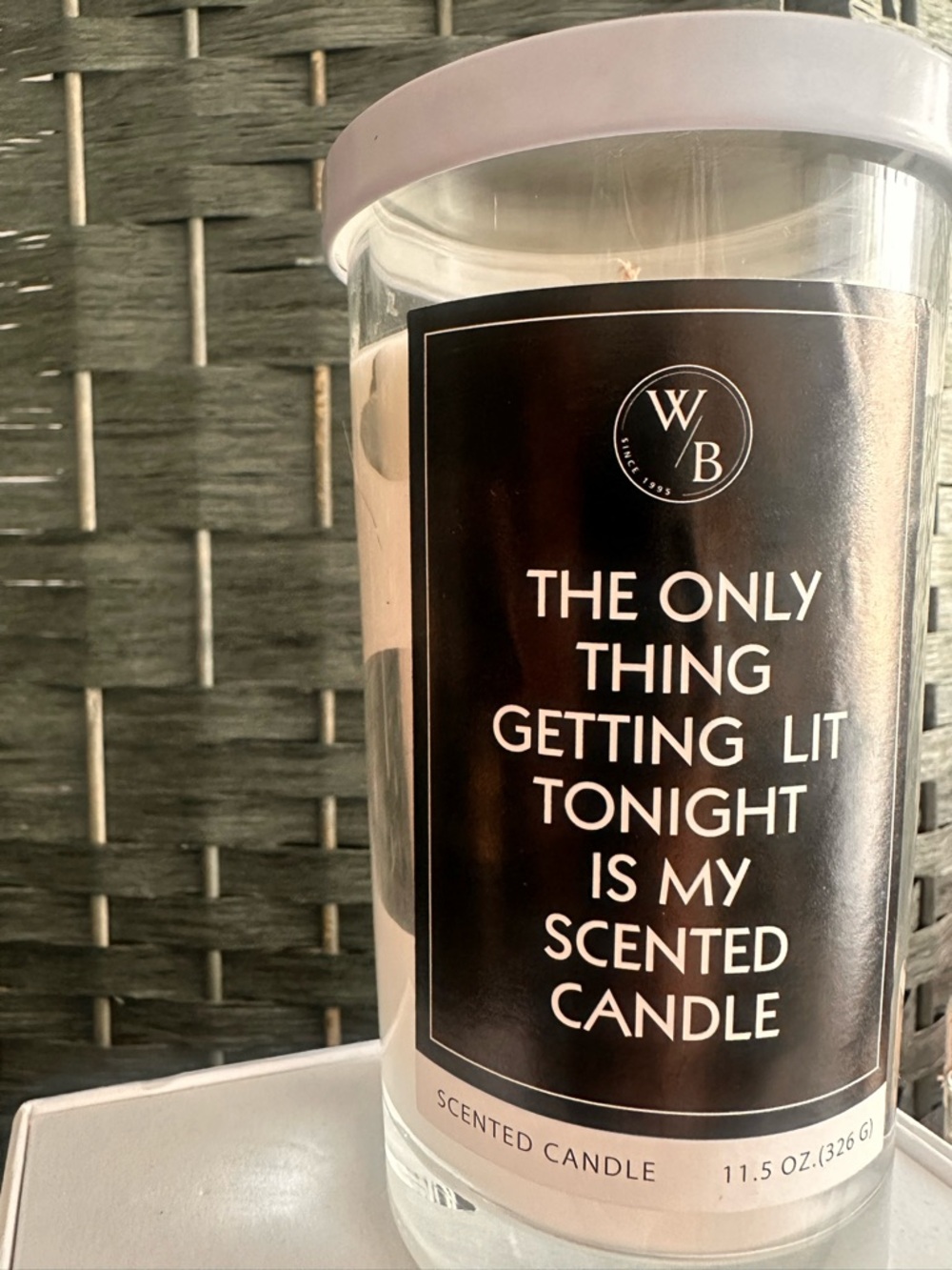 Scented Candle in White and Black - 'The Only Thing Getting Lit Tonight'